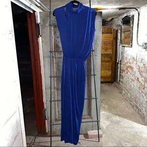 Vionnet Cobalt Blue Mock Turtleneck Dress Gown